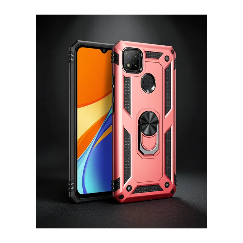 Xiaomi Redmi 9c Kılıf Sofya Yüzüklü Silikon Kapak - Rose