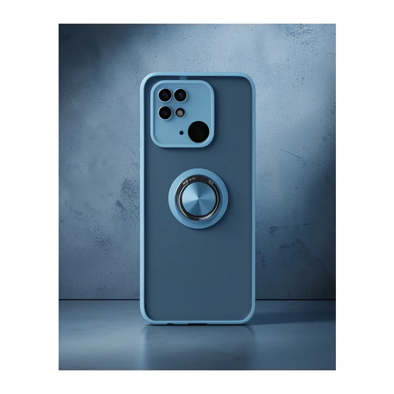Xiaomi Redmi 10c Kılıf Montreal Yüzüklü Silikon Kapak - Buz Mavi