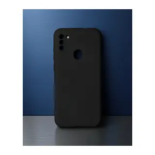 Samsung Galaxy A11 Kılıf Nano İçi Kadife Silikon - Siyah