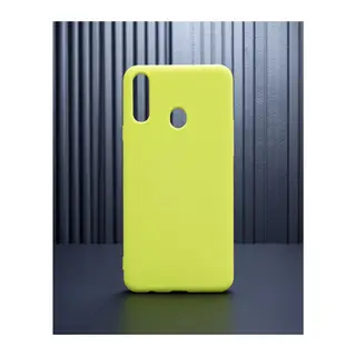 Samsung Galaxy A20S Kılıf Nano İçi Kadife Silikon - Sarı