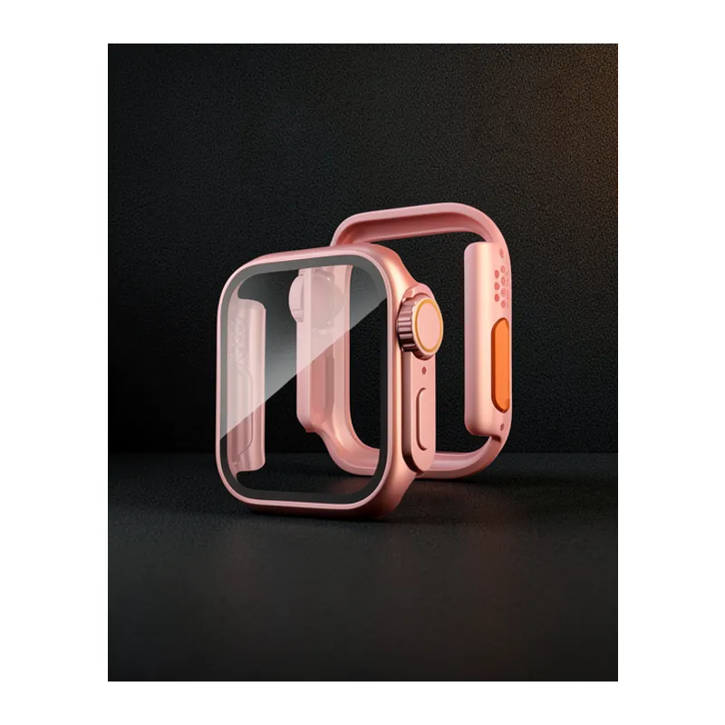 Apple Watch 41mm Watch 49mm Kasa Dönüştürücü Ve Ekran Koruyucu - Rose Gold