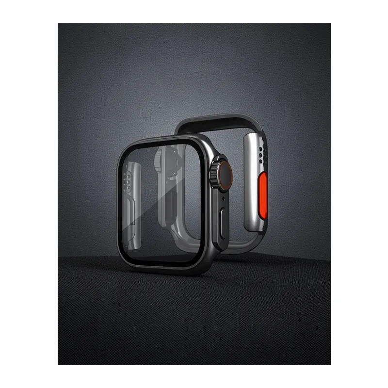 Apple Watch 44mm Watch 49mm Kasa Dönüştürücü Ve Ekran Koruyucu - Siyah