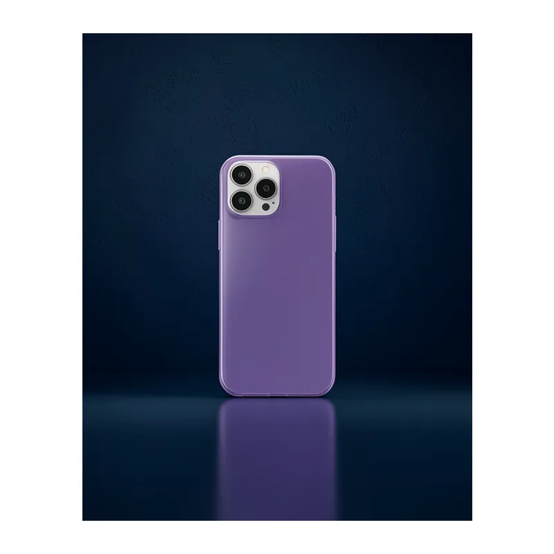 Apple İphone 13 Pro Max Kılıf Pc Sert Şeffaf Kapak - Mor