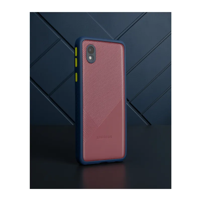Samsung Galaxy A01 Core Kılıf - Miami Şeffaf Silikon - Lacivert