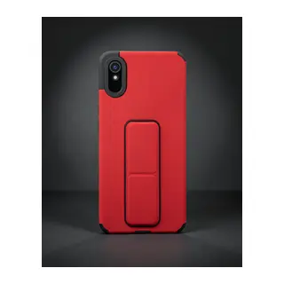 Xiaomi Redmi 9a Kılıf Mega Standlı Silikon - Kırmızı