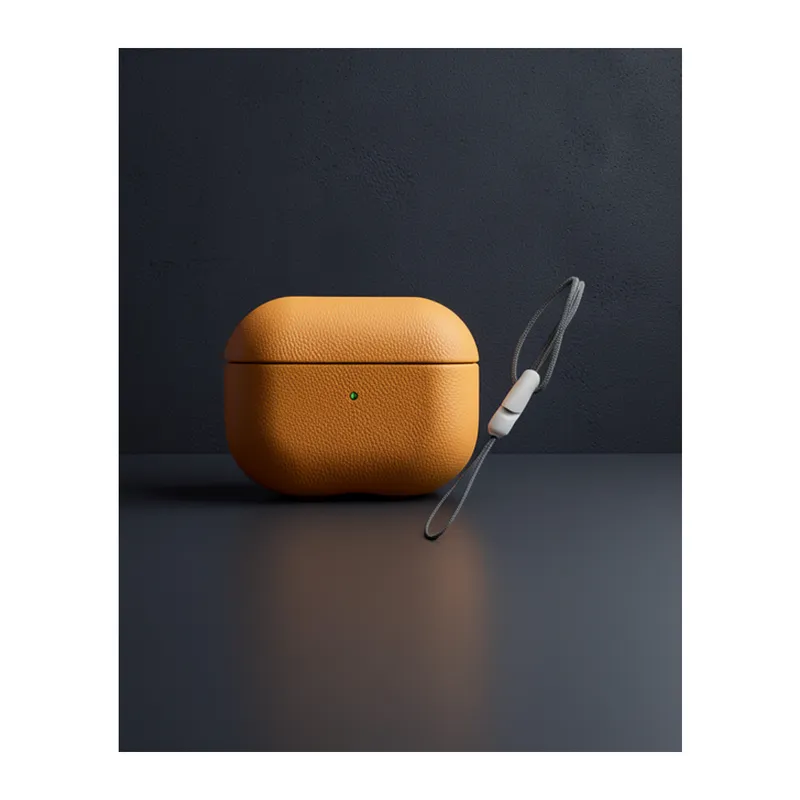 AirPods 3 (3. Nesil) 405 Deri Kılıf - Turuncu