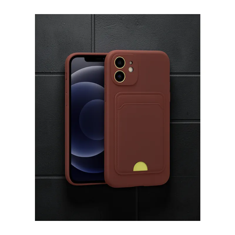 Apple İphone 11 Kılıf Kelvin Kartvizitli Silikon - Bordo