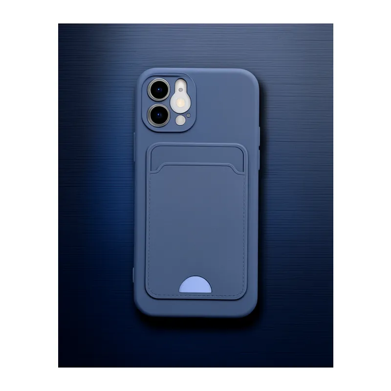 Apple İphone 12 Kılıf Kelvin Kartvizitli Silikon - Lacivert