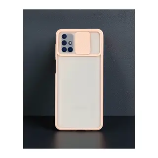 Samsung Galaxy M51 Kılıf Palm Buzlu Kamera Sürgülü Silikon - Pembe