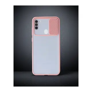 Samsung Galaxy A11 Kılıf Palm Buzlu Kamera Sürgülü Silikon - Pembe
