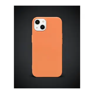 iPhone 14 Kılıf Nano İçi Kadife Silikon - Turuncu