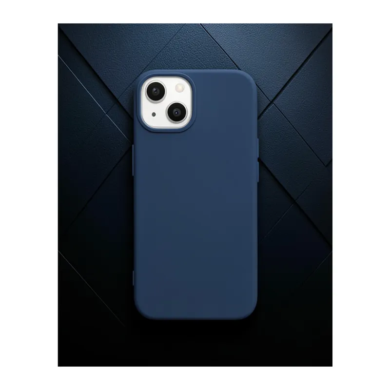 iPhone 14 Kılıf Nano İçi Kadife Silikon - Lacivert