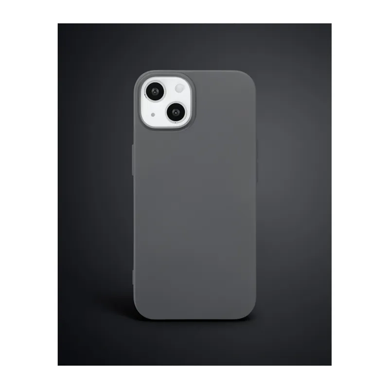 iPhone 14 Kılıf Nano İçi Kadife Silikon - Gri