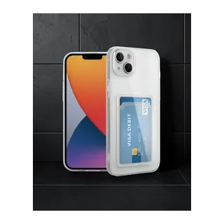 Apple İphone 14 Kılıf Kart Şeffaf Silikon - Şeffaf