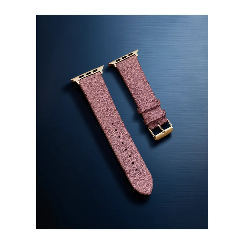Apple Watch 42mm Creeper Desenli Kordon - Rose Gold