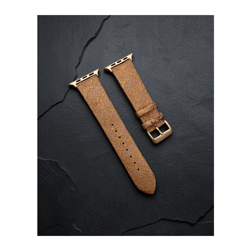 Apple Watch 42mm Creeper Desenli Kordon - Gold