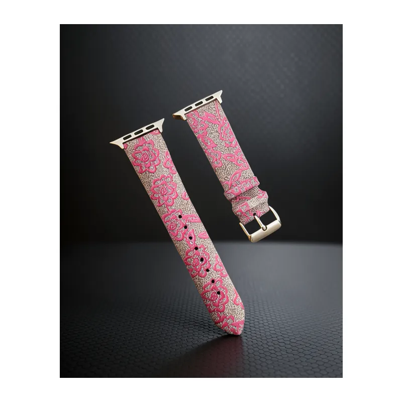Apple Watch 42mm Creeper Desenli Kordon - Pembe