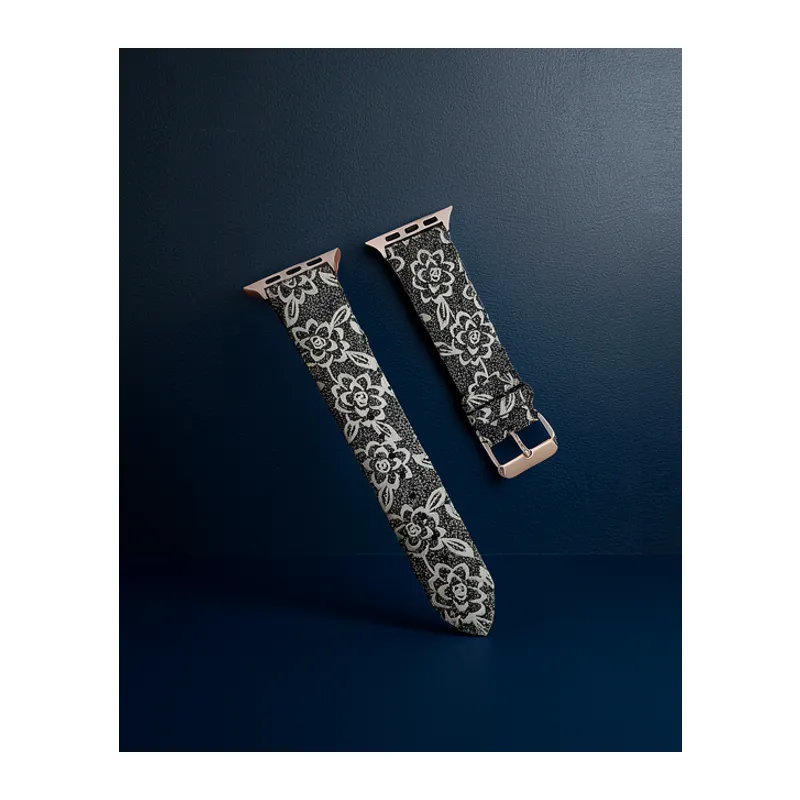 Apple Watch 42mm Creeper Desenli Kordon - Siyah