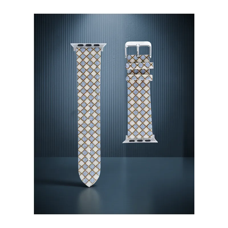 Apple Watch 42mm Karo Motif Kordon - Lila