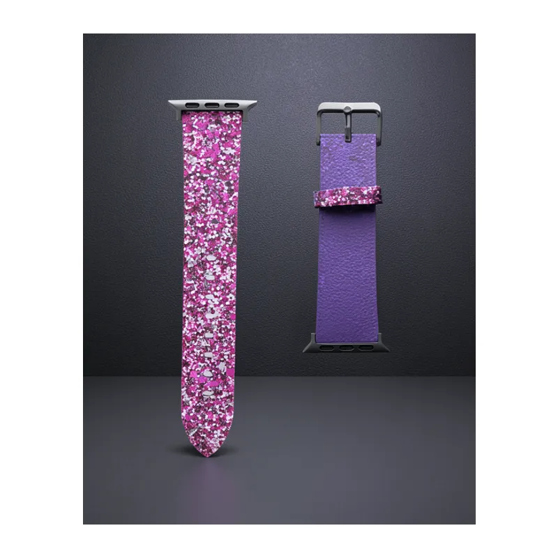 Apple Watch 42mm Ry Taşlı Kordon - Derin Mor
