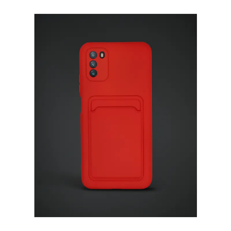 Xiaomi Pocophone M3 Kılıf Kelvin Kartvizitli Silikon - Kırmızı