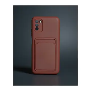 Xiaomi Pocophone M3 Kılıf Kelvin Kartvizitli Silikon - Bordo