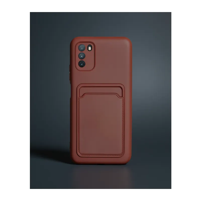 Xiaomi Pocophone M3 Kılıf Kelvin Kartvizitli Silikon - Bordo