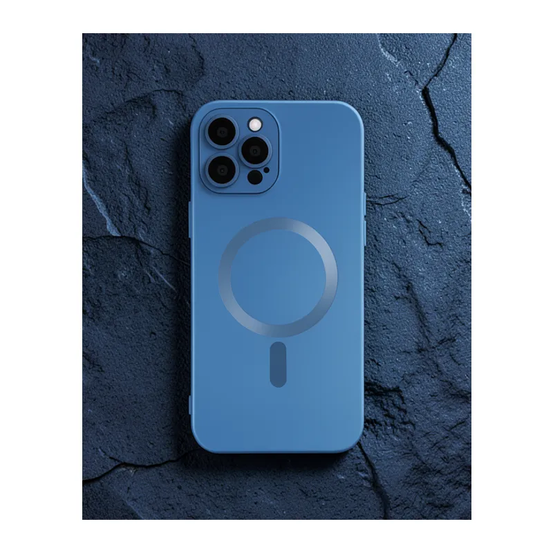 Apple İphone 12 Pro Max Kılıf Moshi Lens Magneticsafe Silikon - Sierra Blue