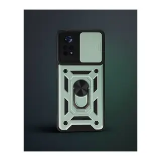 Xiaomi Poco X4 Pro 5g Kılıf Pars Lens Yüzüklü Silikon - Yeşil