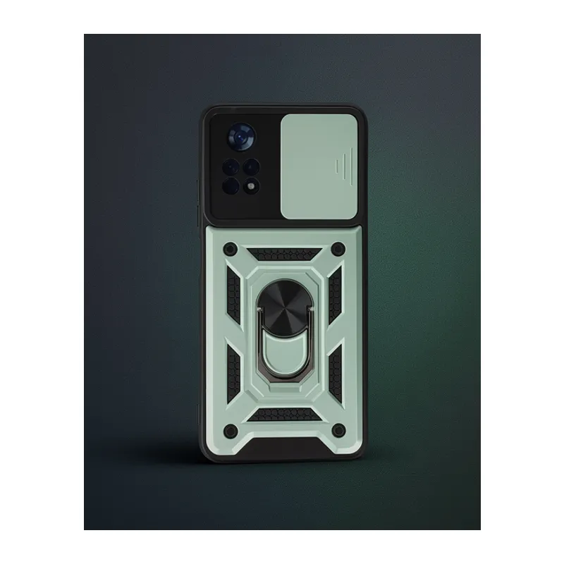 Xiaomi Poco X4 Pro 5g Kılıf Pars Lens Yüzüklü Silikon - Yeşil