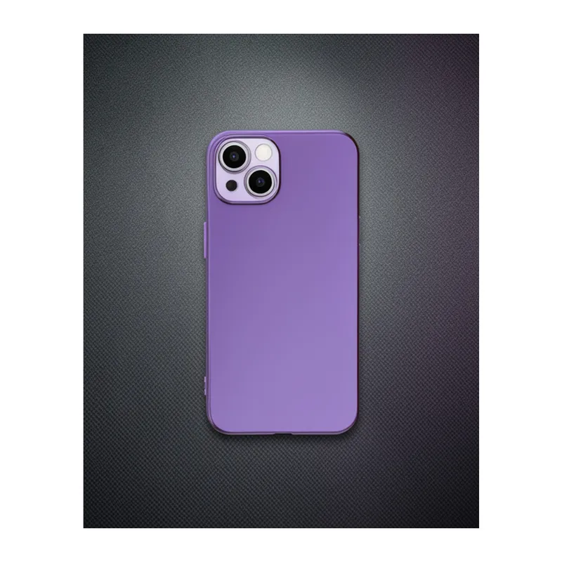 iPhone 15 Kılıf Volet Silikon - Mor