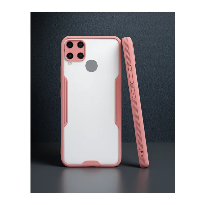 Realme C15 Kılıf Platin Silikon - Pembe