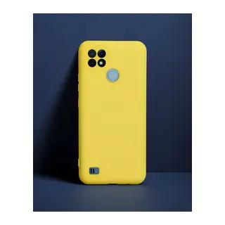 Realme C21 Kılıf Nano İçi Kadife Silikon - Sarı