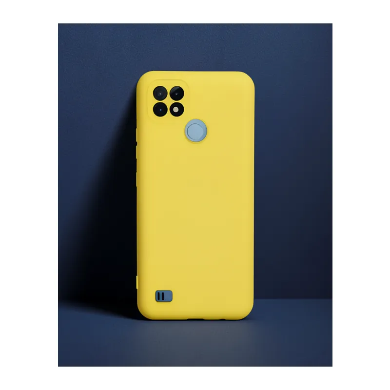Realme C21 Kılıf Nano İçi Kadife Silikon - Sarı