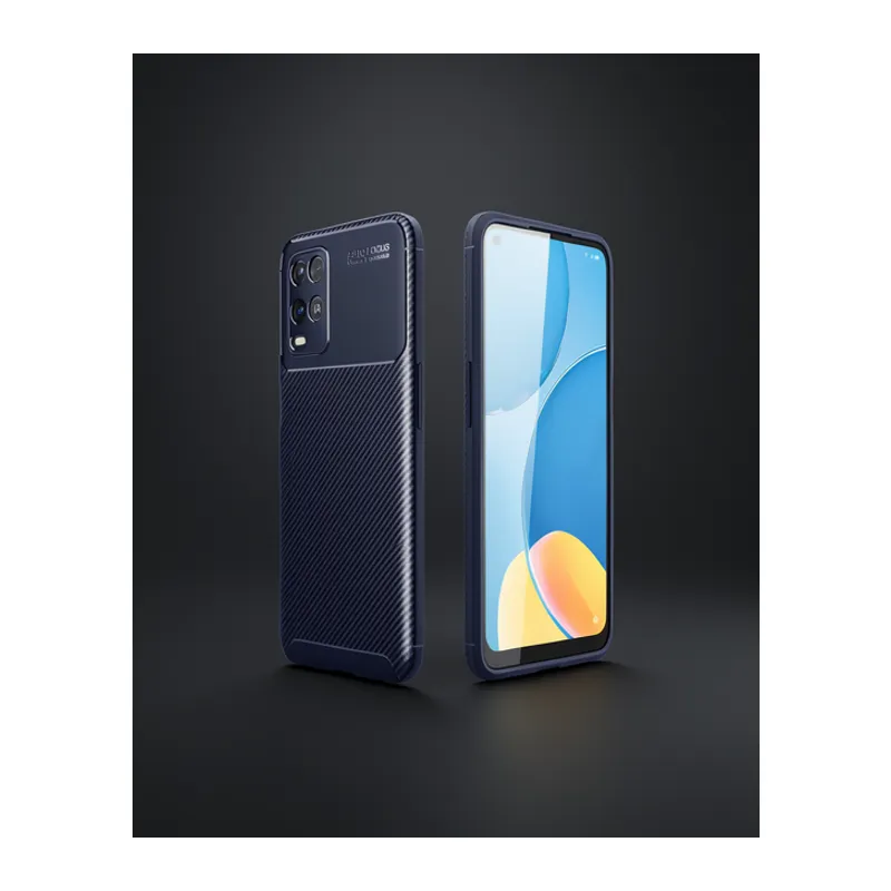 Oppo A54 4g Kılıf Auto Focus Karbon Kapak - Lacivert