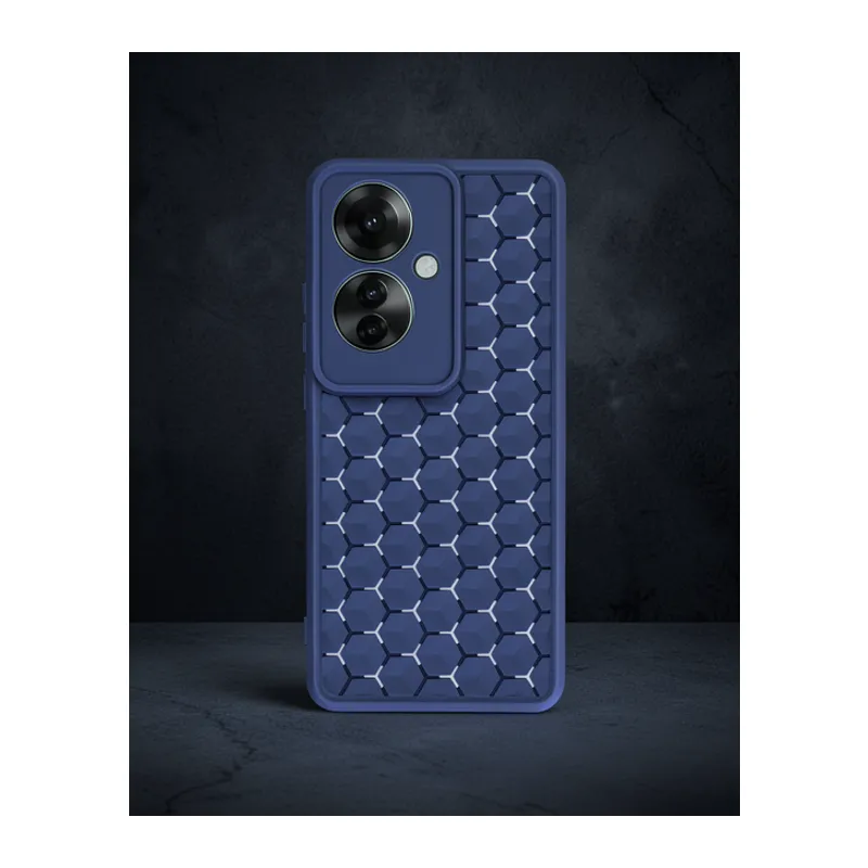 Oppo Reno 11f Kılıf Petek Silikon Kapak - Lacivert