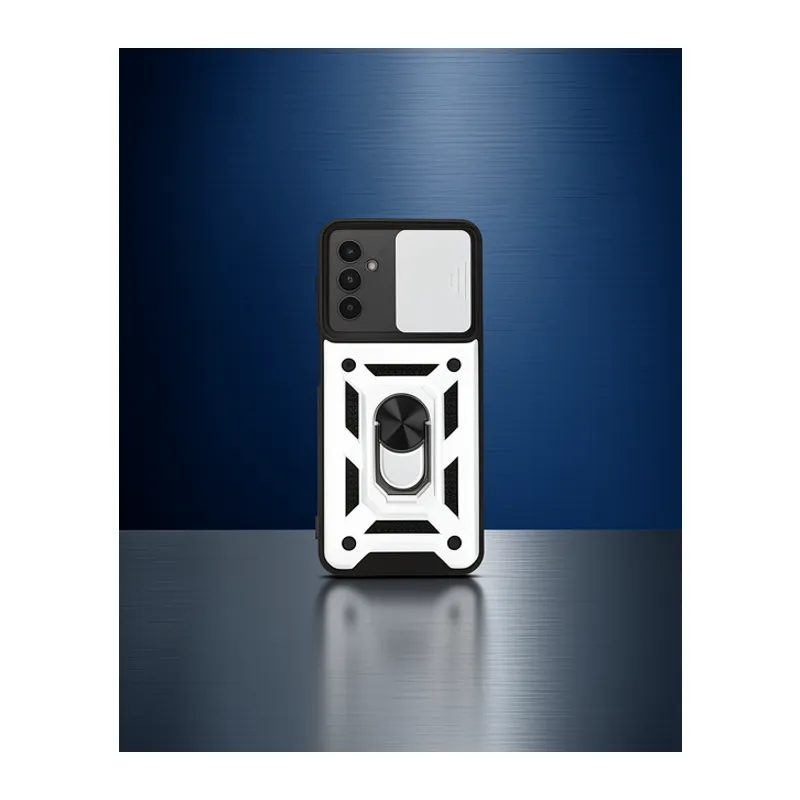 Samsung Galaxy M14 5g Kılıf Pars Lens Yüzüklü Silikon - Gümüş