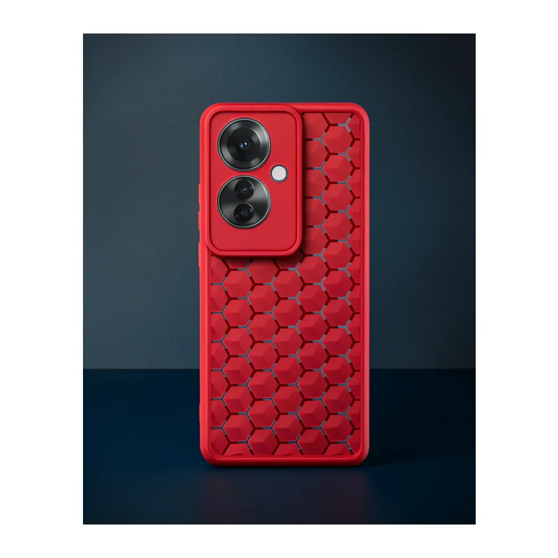 Oppo Reno 11f Kılıf Petek Silikon Kapak - Kırmızı