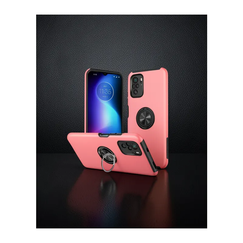 Xiaomi Poco F3 Kılıf Elit Yüzüklü Kapak - Pembe