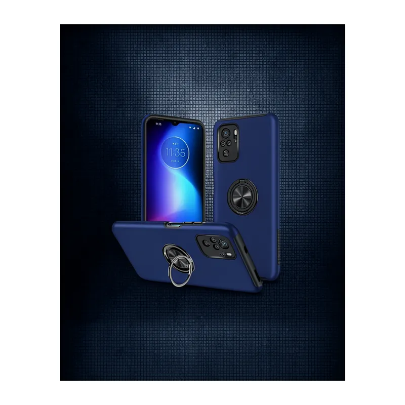 Xiaomi Poco F3 Kılıf Elit Yüzüklü Kapak - Lacivert