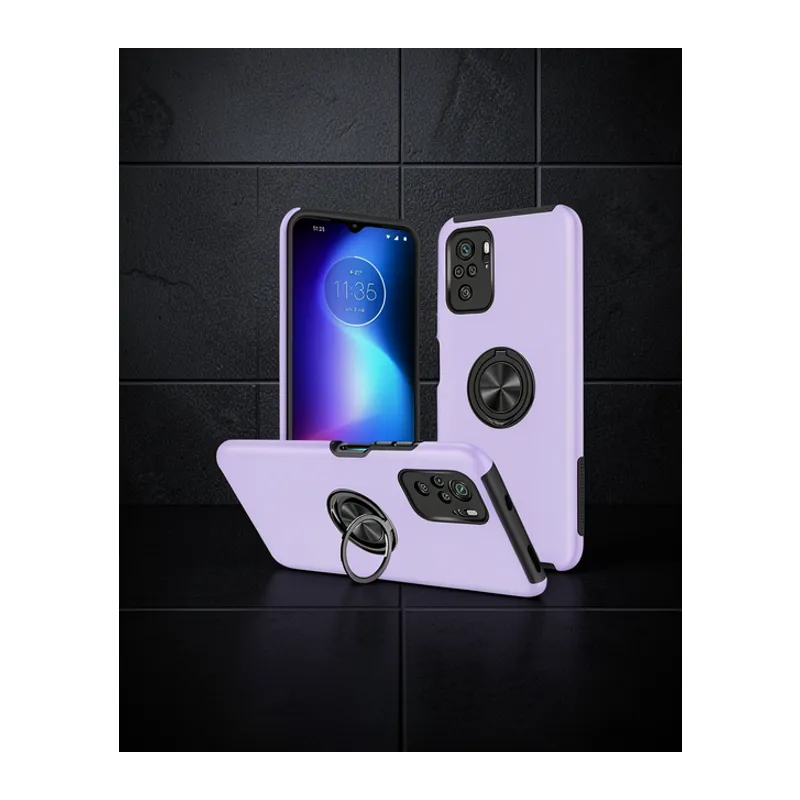 Xiaomi Poco F3 Kılıf Elit Yüzüklü Kapak - Mor