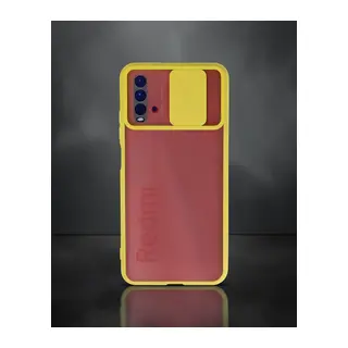 Xiaomi Redmi 9t Kılıf Palm Buzlu Kamera Sürgülü Silikon - Sarı