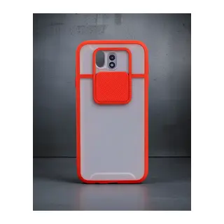 Samsung Galaxy J7 Pro / J730 Kılıf Palm Buzlu Kamera Sürgülü Silikon - Kırmızı
