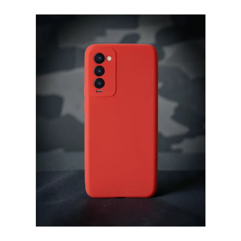 Tecno Camon 18 Kılıf First Silikon - Kırmızı