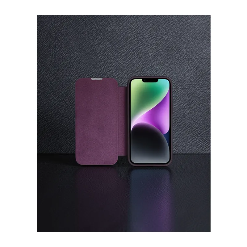 Apple İphone 13 Pro Max Kılıf Dolpin Kapaklı - Derin Mor