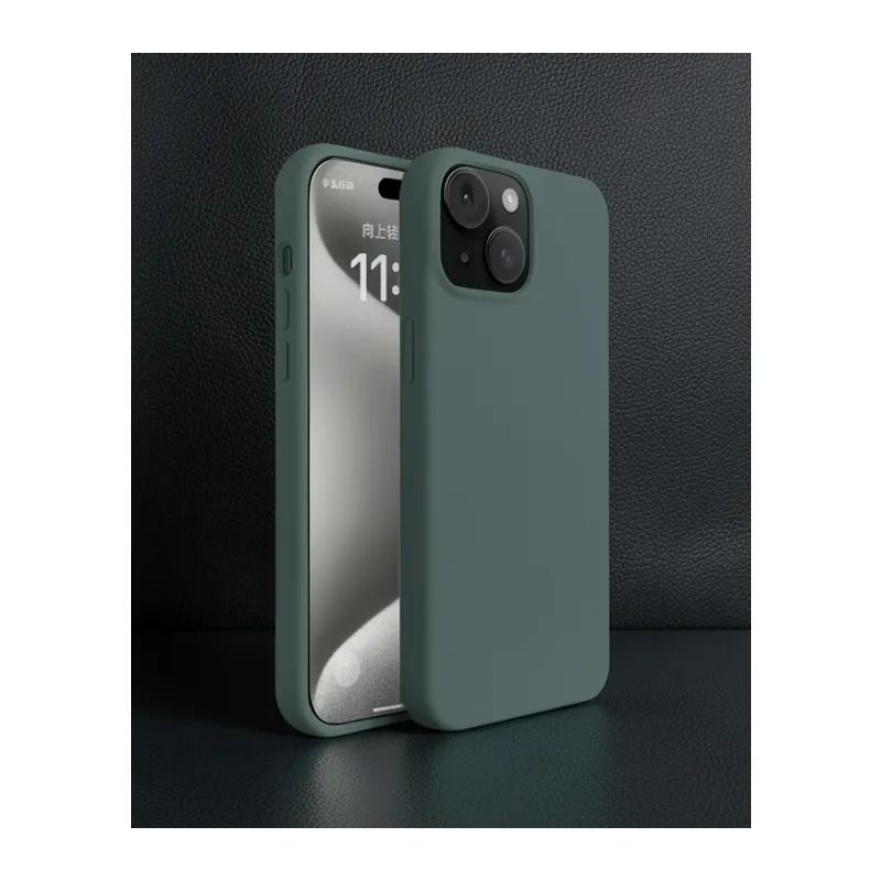 Apple İphone 15 Kılıf First Silikon - Koyu Yeşil