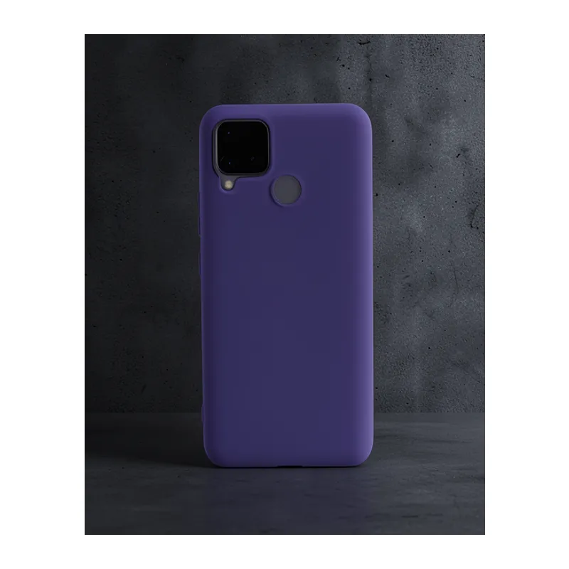 Realme C15 Kılıf Nano İçi Kadife Silikon - Mor