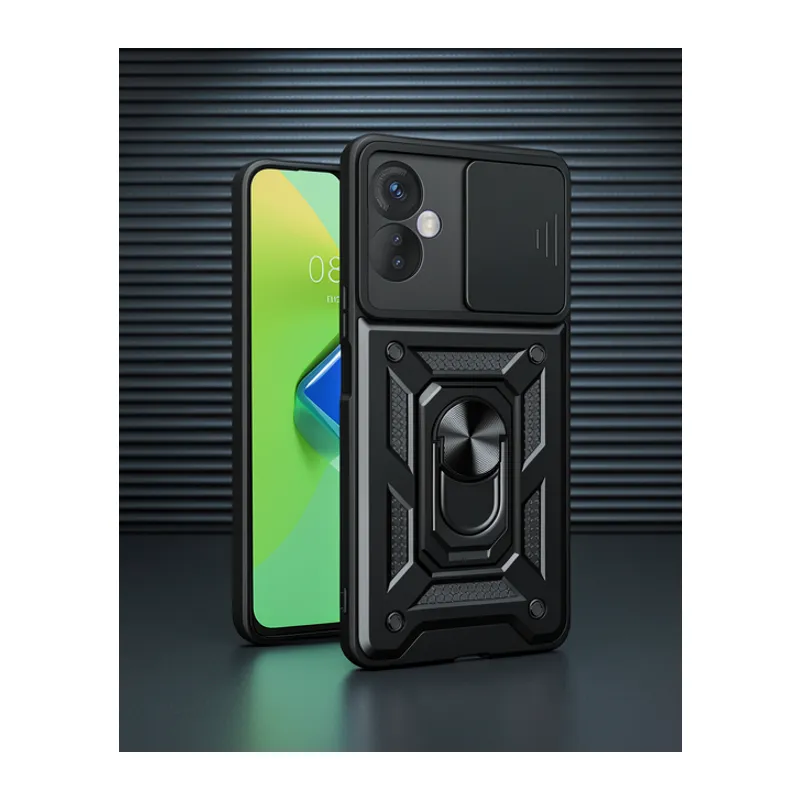 İnfinix Hot 30 4g Kılıf Pars Lens Yüzüklü Silikon - Siyah