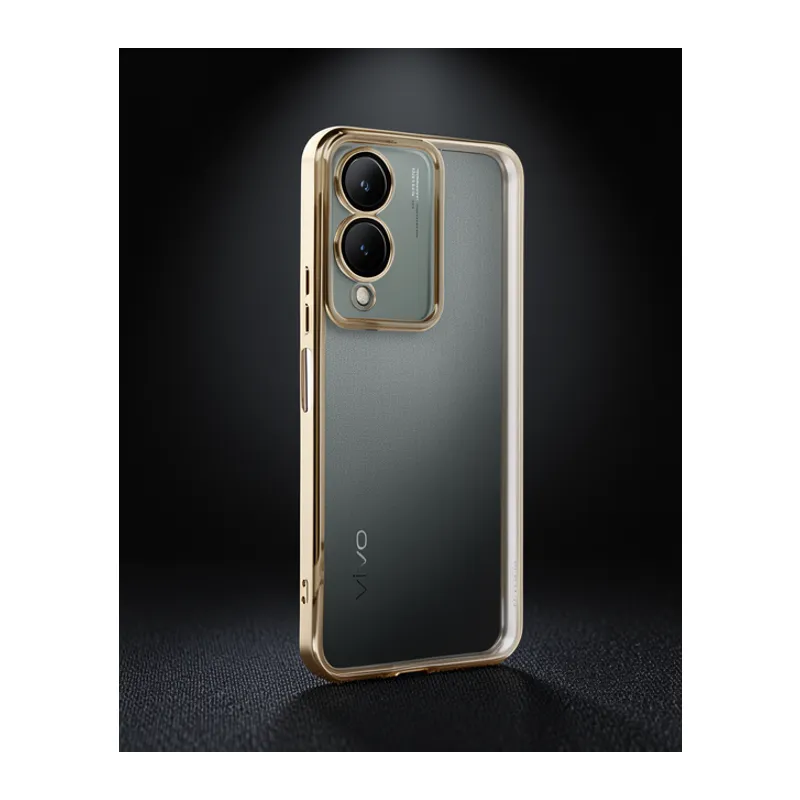 Vivo Y17s Kılıf Razer Lensli Silikon - Gold