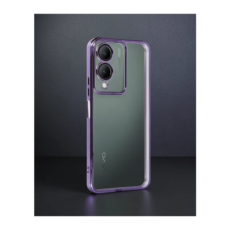 Vivo Y17s Kılıf Razer Lensli Silikon - Mor
